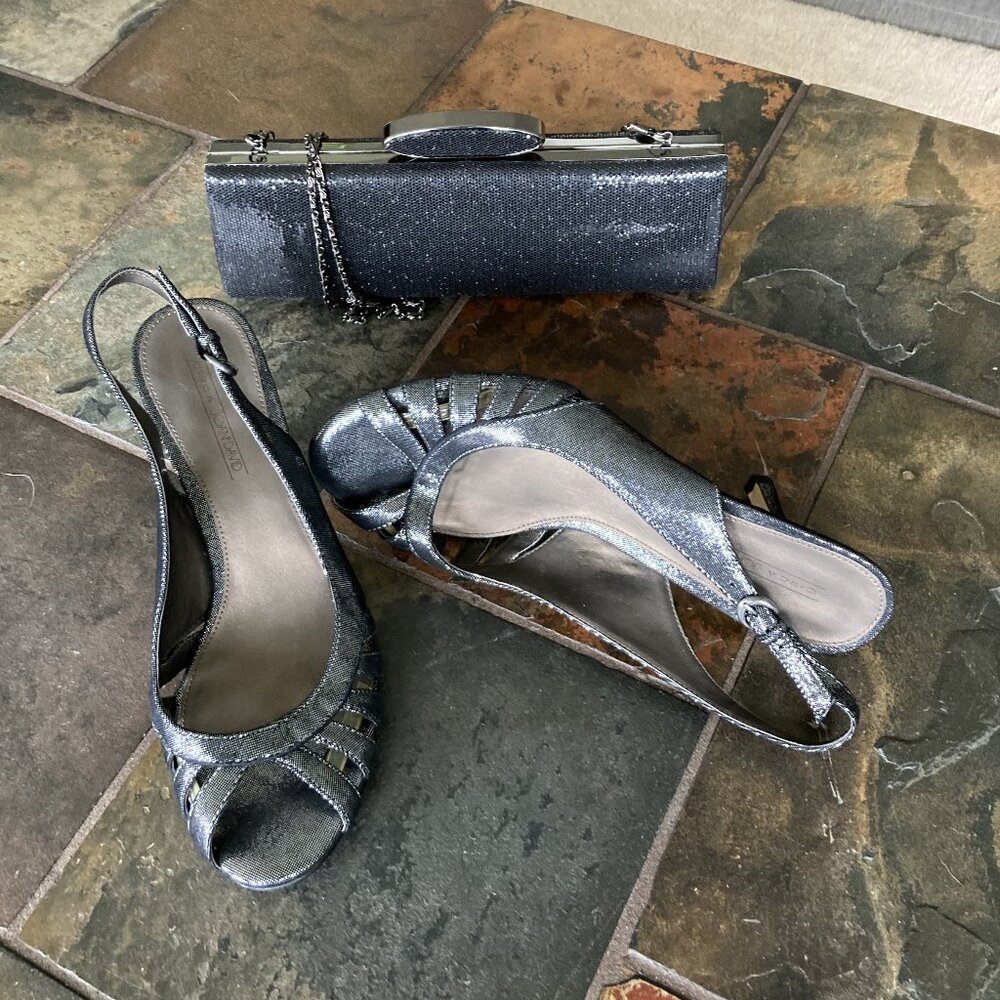 Elegant Shoes-Purse Set, size 8, Black